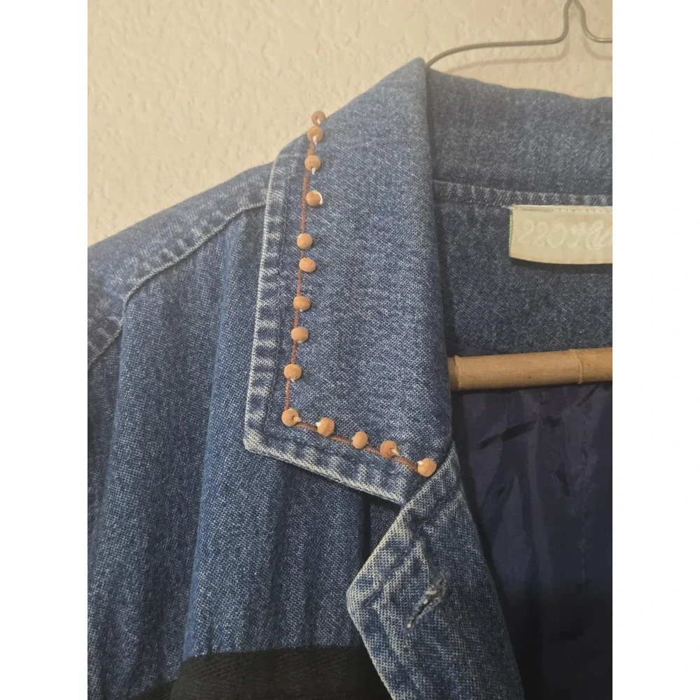 Vintage 90s 220 Hickory Womens  Denim Southwest Aztec Jacket Western Size Large